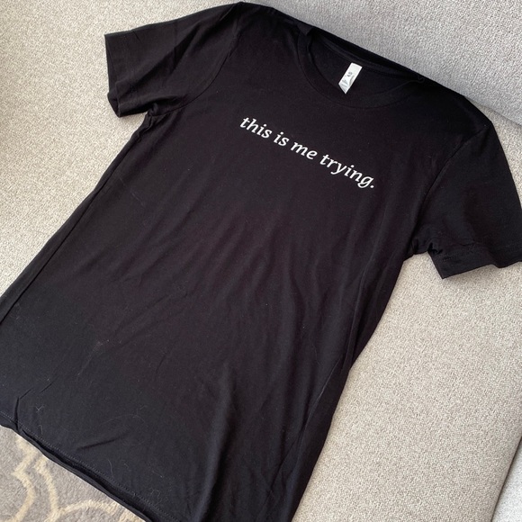 Bella Canvas Tops - New Taylor Swift This is Me Trying Black T Shirt